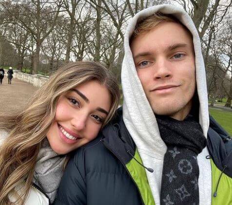 Nathaniel Atkinson with his girlfriend Isabella Arduca.